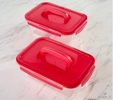 LocknLock Set of 2 Deep Glass Rectangle Baker w/ Handle Lids