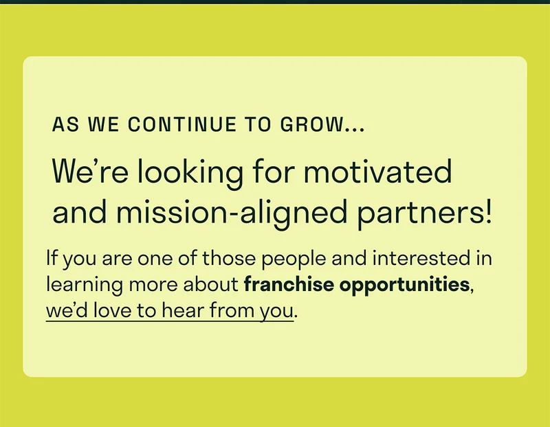We're looking for motivated and mission-aligned partners.