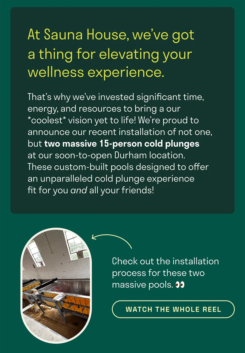 At Sauna House, we've got a thing for elevating your wellness experience.  Check out the installation process for these two massive pools.