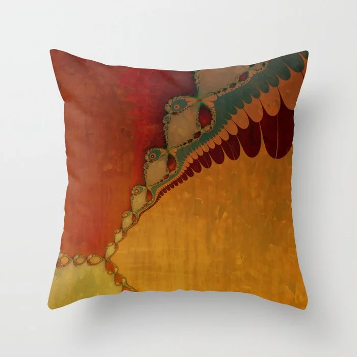 Southwestern Sunset 2 -copper ochre sienna olive gold Throw Pillow Throw Pillow
