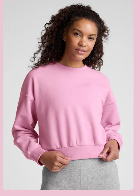 LuxeFleece Crewneck Sweatshirt in Pink Haze