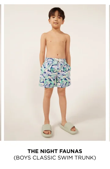 Boys Classic Swim Trunk: The Night Faunas
