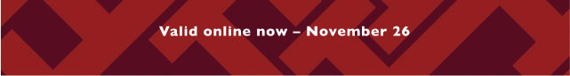 Valid online now - November 26