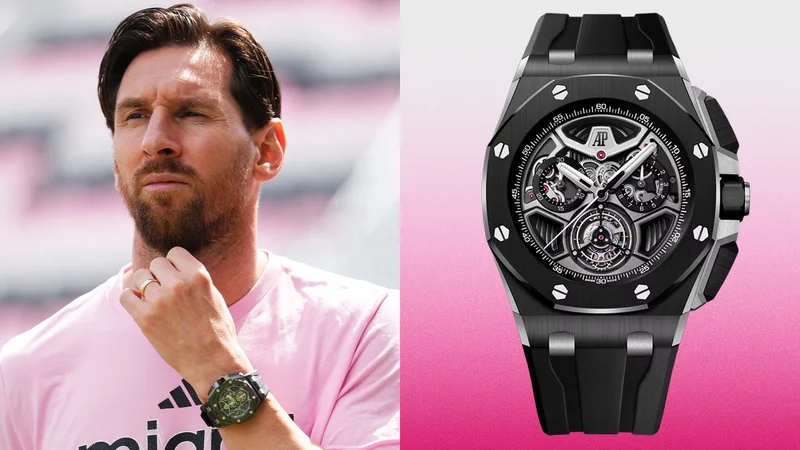 Image may contain: Lionel Messi, Wristwatch, Arm, Body Part, Person, and Adult