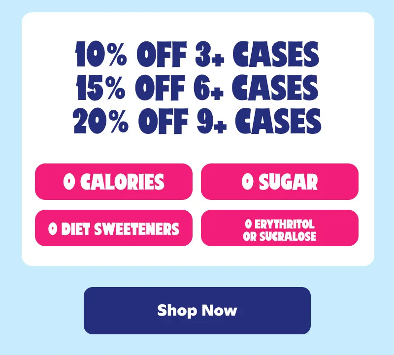 10% off 3+ cases, 15% off 6+ cases, 20% off 9+ cases