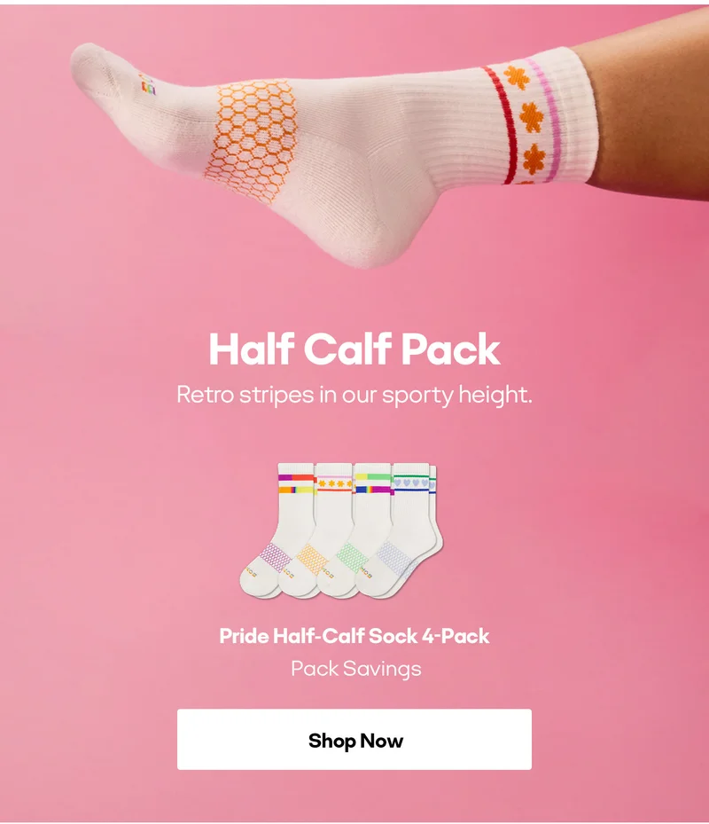 Half Calf Pack Retro stripes in our sporty height. Pride Half-Calf Sock 4-Pack Pack Savings. Shop Now