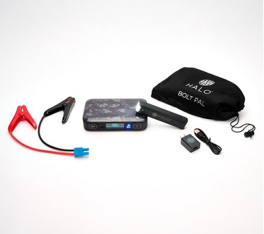 HALO Bolt Jump Starter with Detachable 2,600mAh Power Bank Flashlight