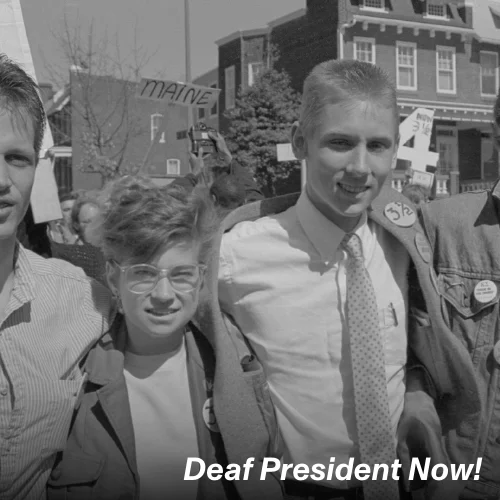 "Deaf President Now" film still.