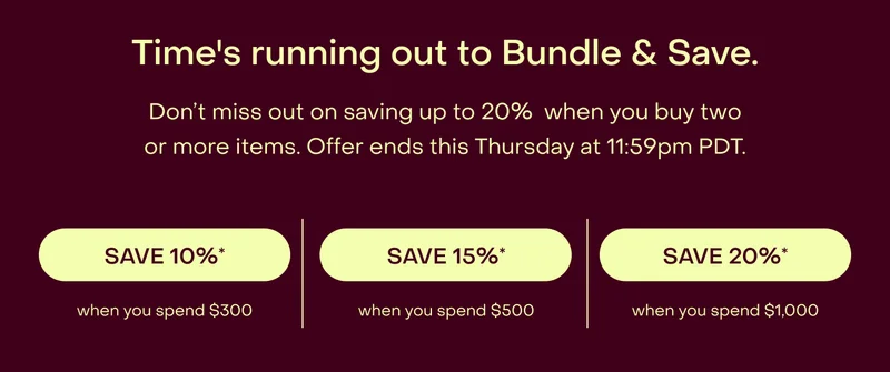 Don’t miss out on saving up to $200 when you buy two or more items. Offer ends this Thursday at 11:59pm AEST.