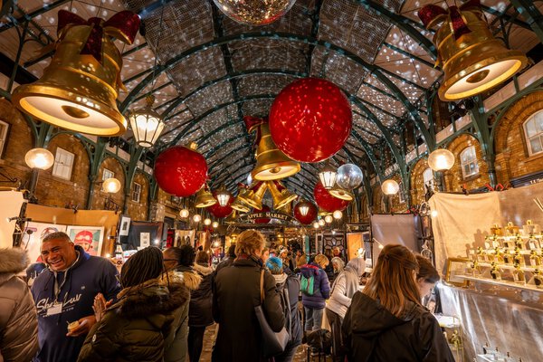 Covent Garden Market in London at Christmas