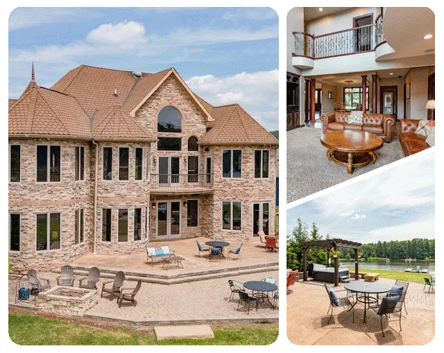 Explore luxury homes, from grand exteriors to elegant interiors and outdoor lounge areas.