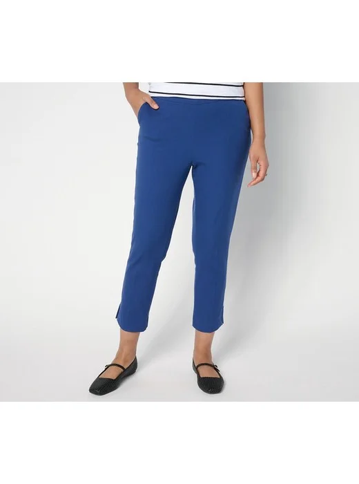 Isaac Mizrahi Live! 24/7 Stretch Icon Straight Leg Crop Pants