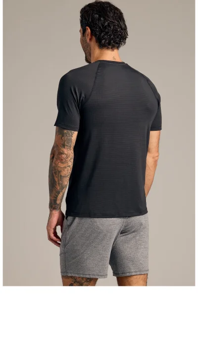 Black Active Mesh Crew