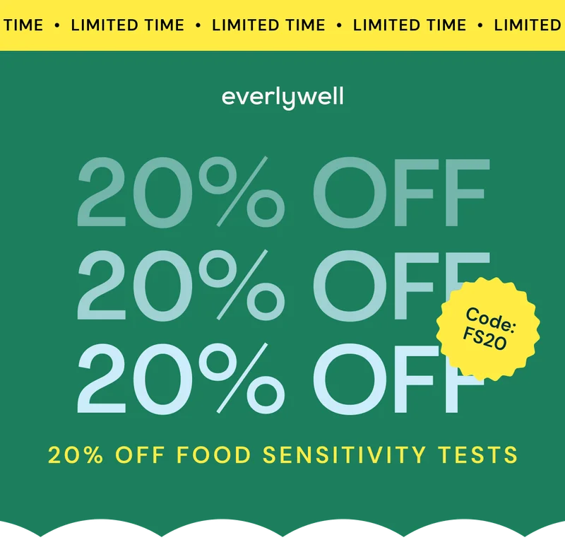 20% off Food Sensitivity Tests with code discount code