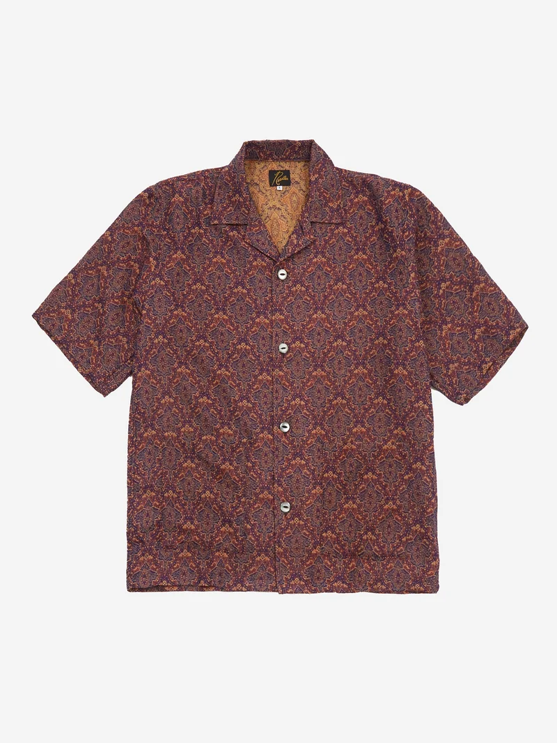 Image of Needles Cabana Shirt - Navy/Yellow/Brown