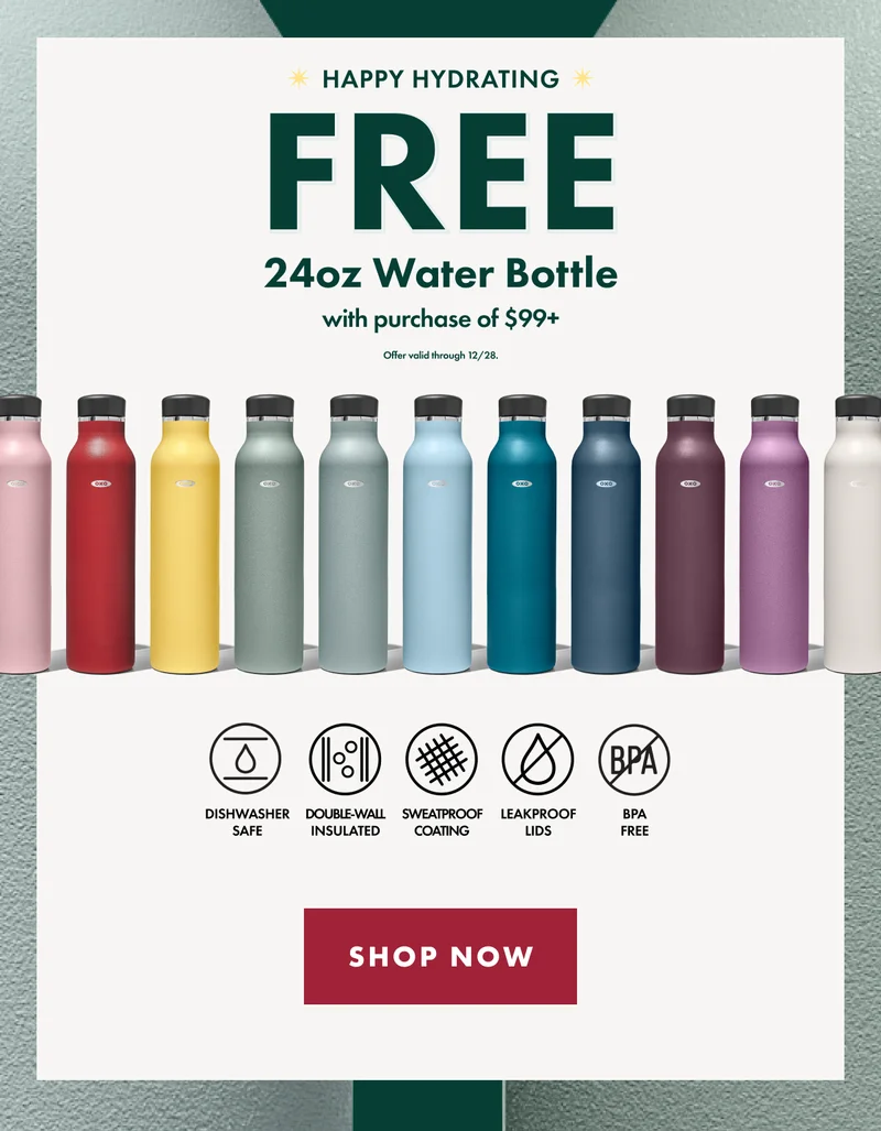 Happy hydrating. free 24oz water bottle.