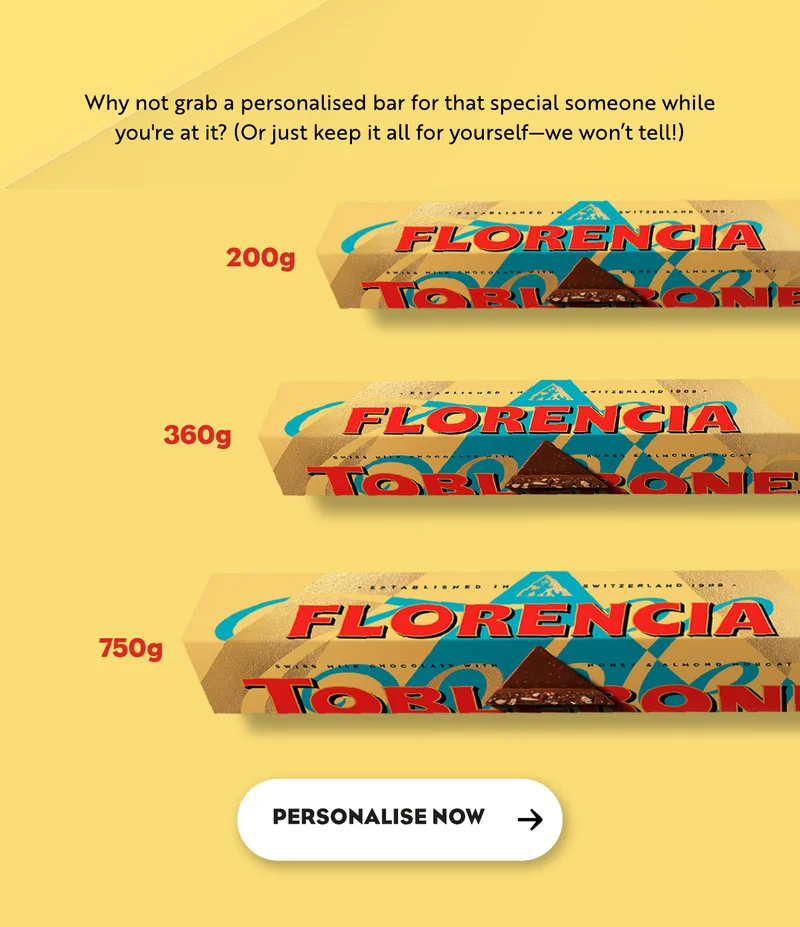 Why not grab a personalised bar for that special someone while you're at it? (Or just keep it all for yourself—we won’t tell!)