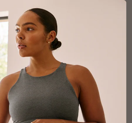 Spacedye Refocus Cropped Tank in True Gray Heather