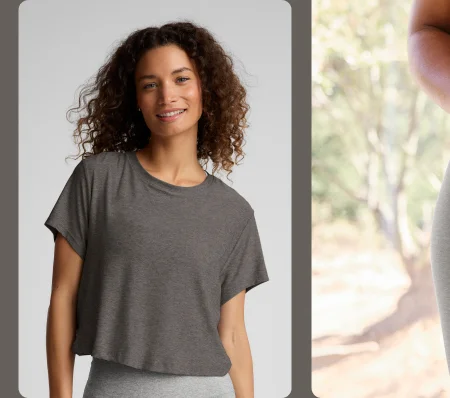 Featherweight Supreme Cropped Tee in True Gray Heather
