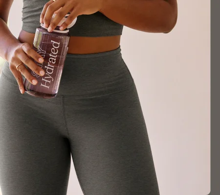 Spacedye Caught In The Midi High Waisted Legging in True Gray Heather