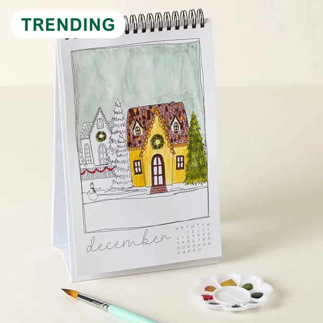 Year of Guided Watercolor Painting Desk Calendar