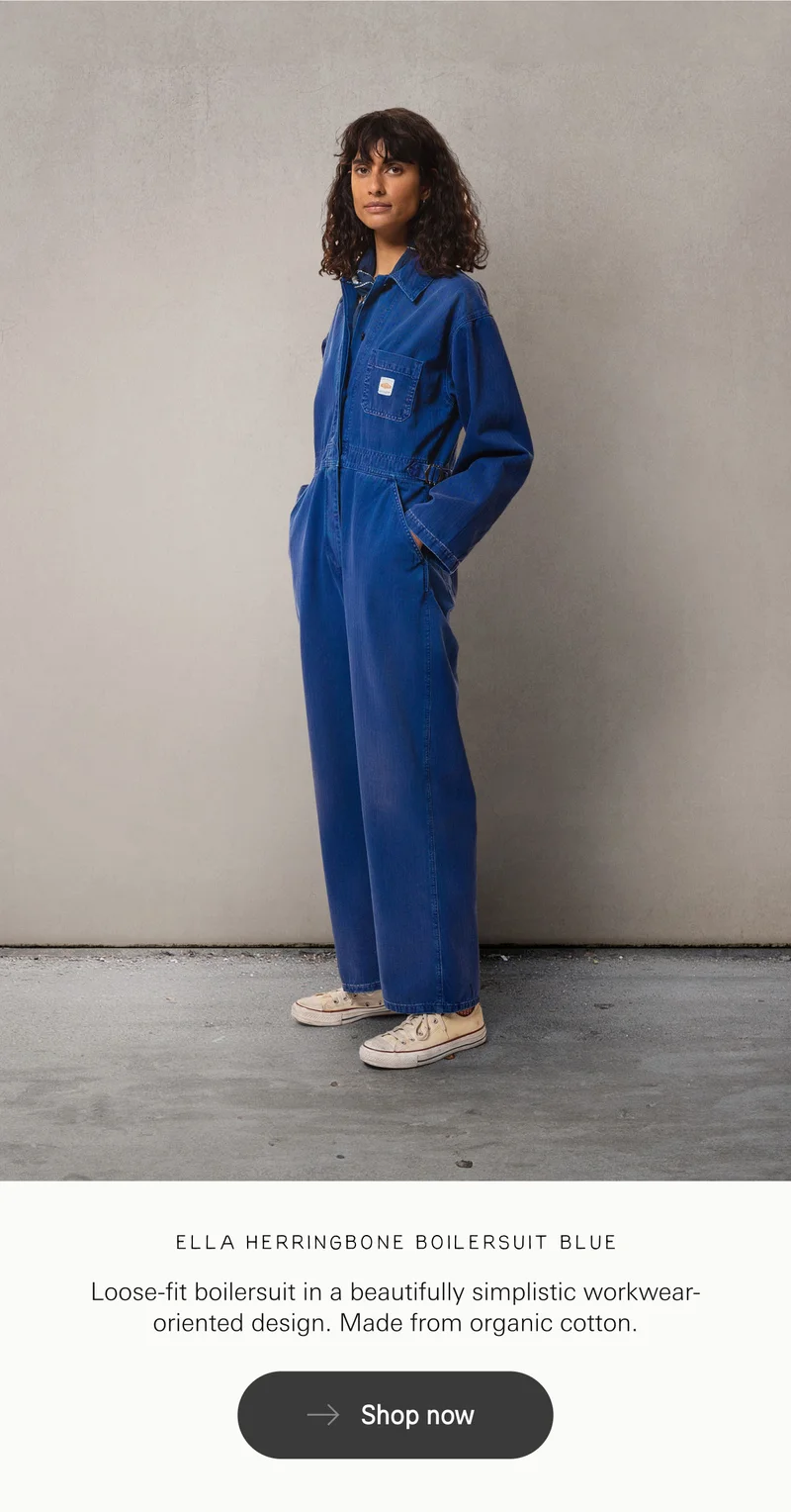 Ella Herringbone Boilersuit Blue