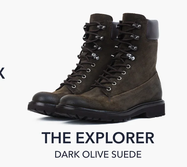 The Explorer Dark Olive Suede