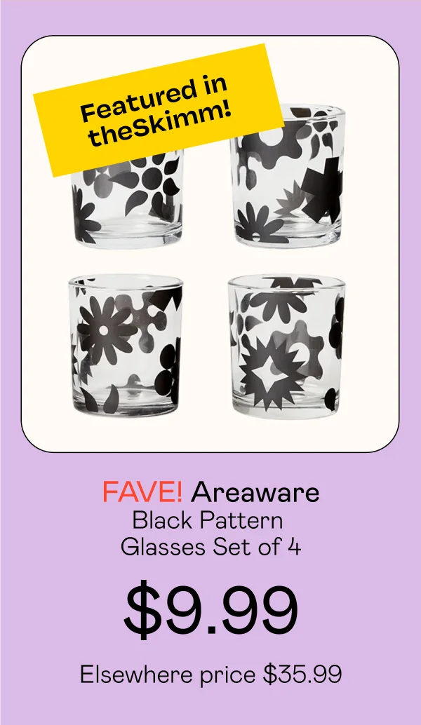 Black Pattern Glasses - Set of 4