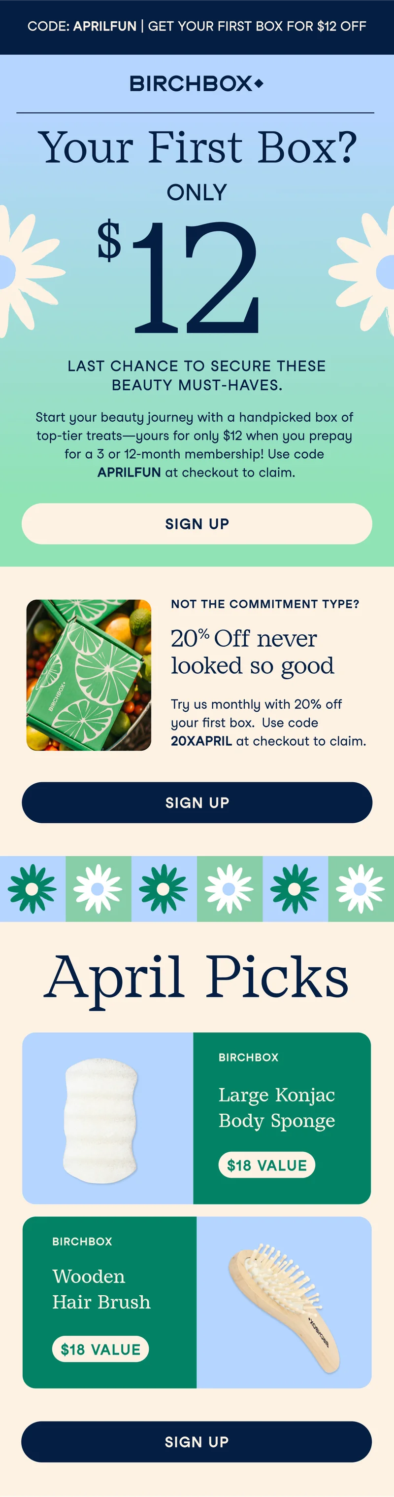 Get your first box for $12. Use the code APRILFUN at checkout.