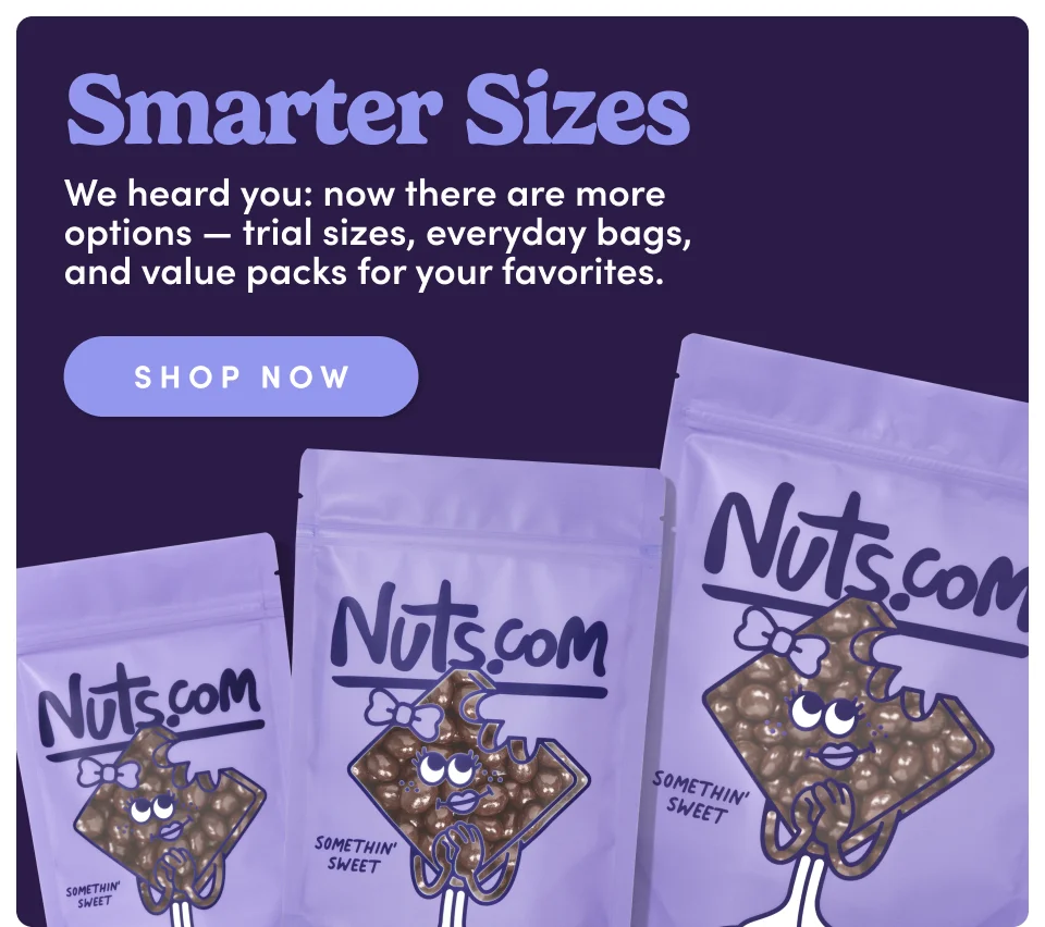 Smarter Sizes - We heard you: now there are more options – trial sizes, everyday bags, and value packs for your favorites; Shop now