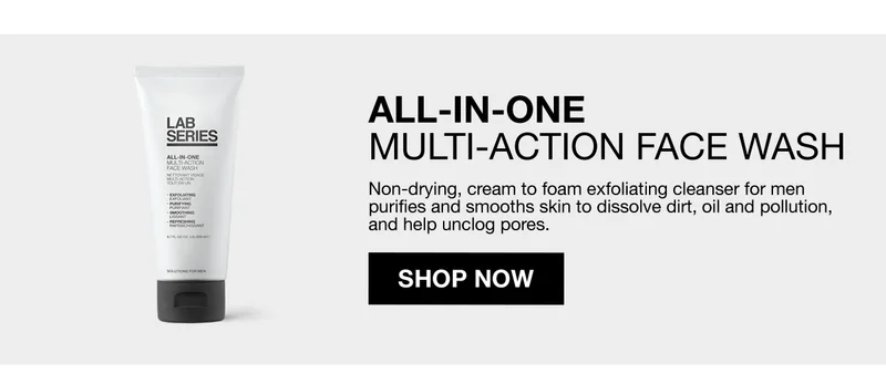 ALL-IN-ONE | MULTI-ACTION FACE WASH | Non-drying, cream to foam exfoliating cleanser for men purifies and smooths skin to dissolve dirt, oil and pollution, and help unclog pores. | SHOP NOW