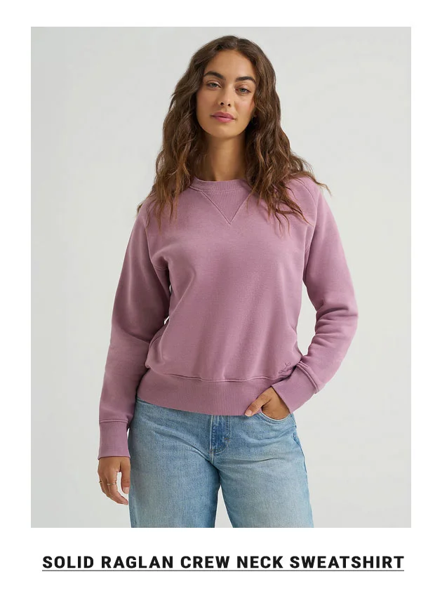 Solid Raglan Crew Neck Sweatshirt