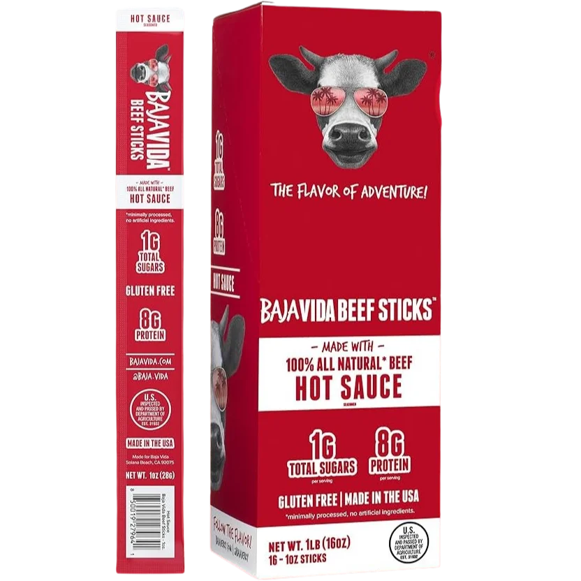 Image of Baja Vida Hot Sauce Beef Sticks