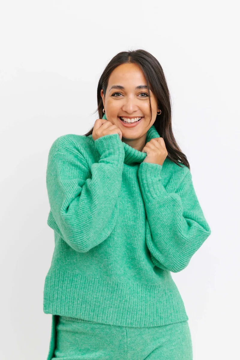 Image of Loren Turtleneck Sweater in Emerald Green