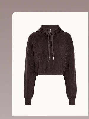 Breathe Easy Ribbed Cropped Hoodie