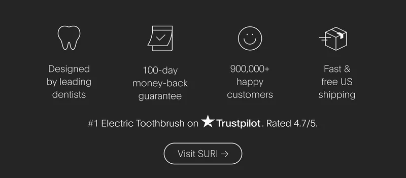 designed by leading dentists | 100-day money-back guarantee | 900,000+ happy customers | fast & free uk & us shipping - visit suri
