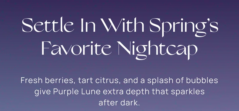 Settle In With Spring’s Favorite Nightcap | Fresh berries, tart citrus, and a splash of bubbles give Purple Lune extra depth that sparkles after dark.