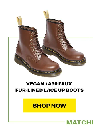 VEGAN 1460 FAUX FUR LINED LACE UP BOOTS