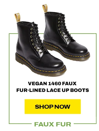 VEGAN 1460 FAUX FUR LINED LACE UP BOOTS