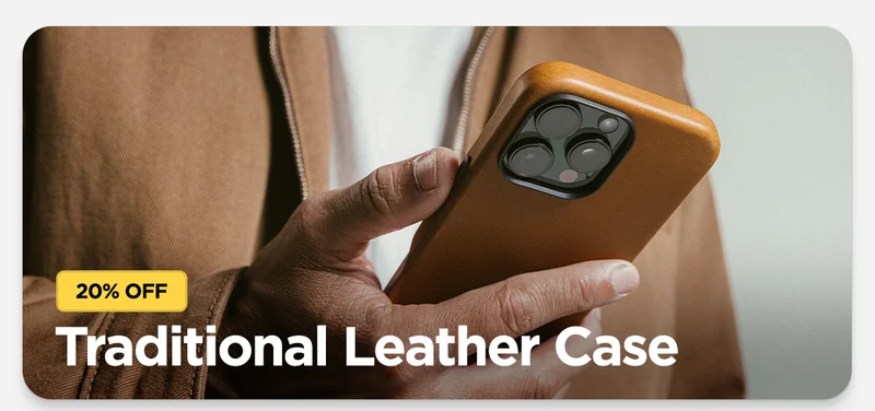 20% off Traditional Leather Case. Featuring English Tan Traditional Leather Case