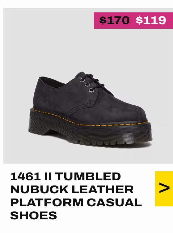 1461 II TUMBLED NUBUCK LEATHER PLATFORM CASUAL SHOES
