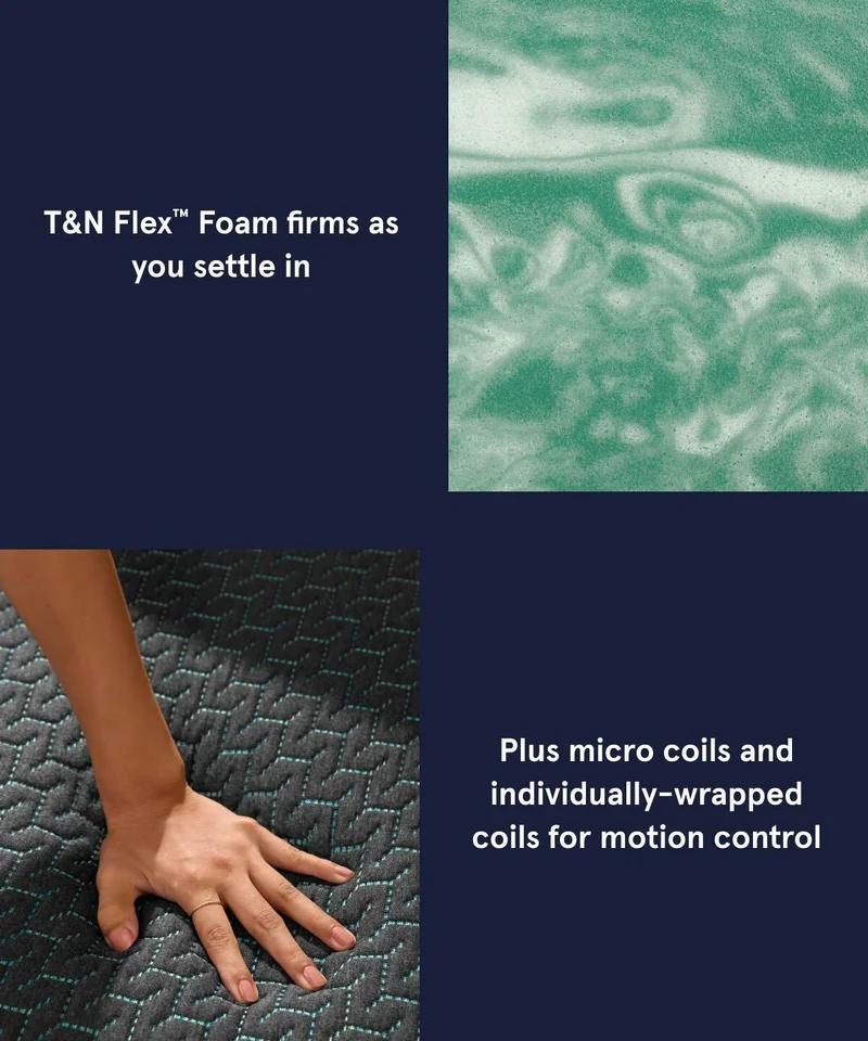 T&N Flex Foam firms as you settle in | Plus micro coils and individually-wrapped coils for motion control