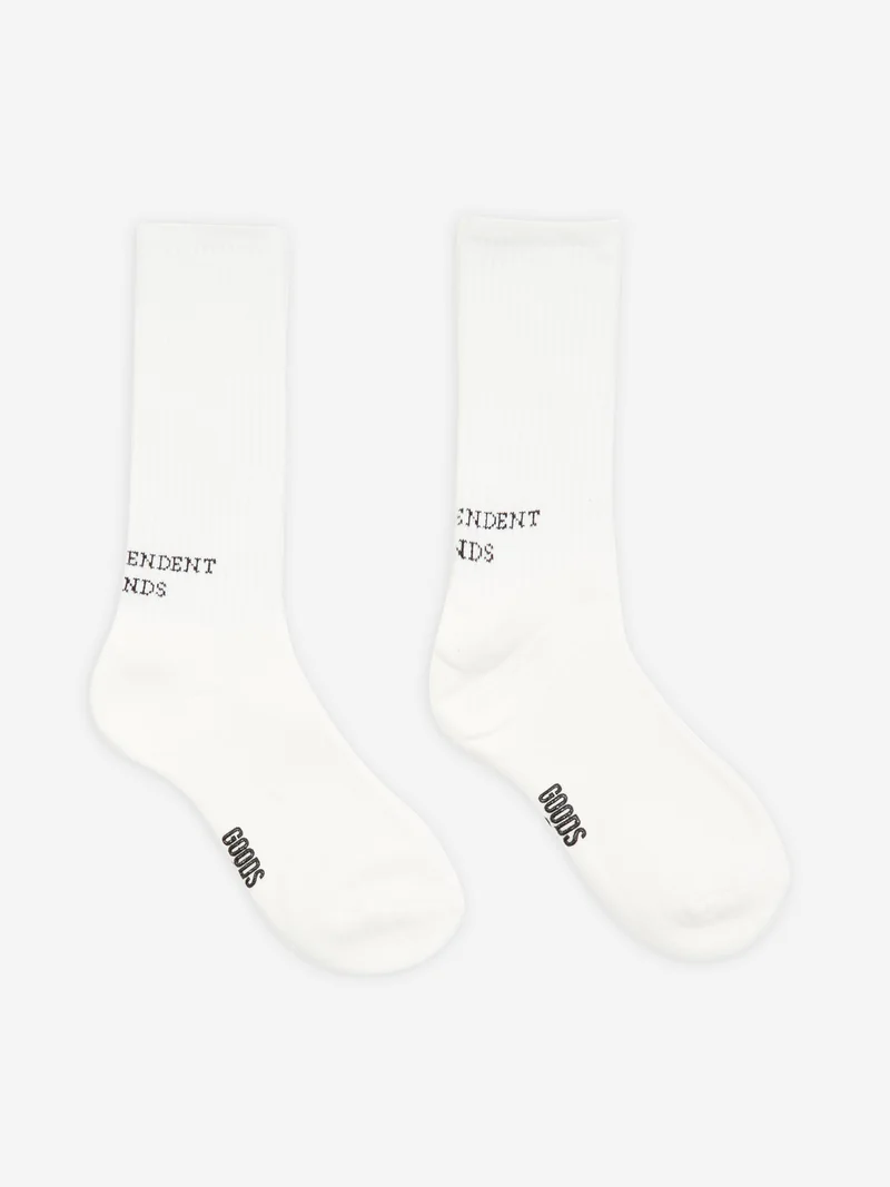 Image of Goodhood Worldwide Independent Minds Sock - White/Black