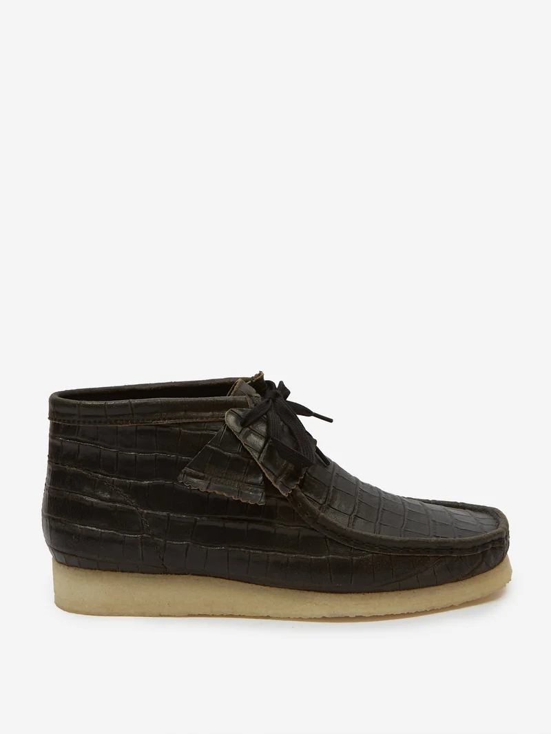 Image of Clarks Originals Wallabee Boot - Black Croc Distress