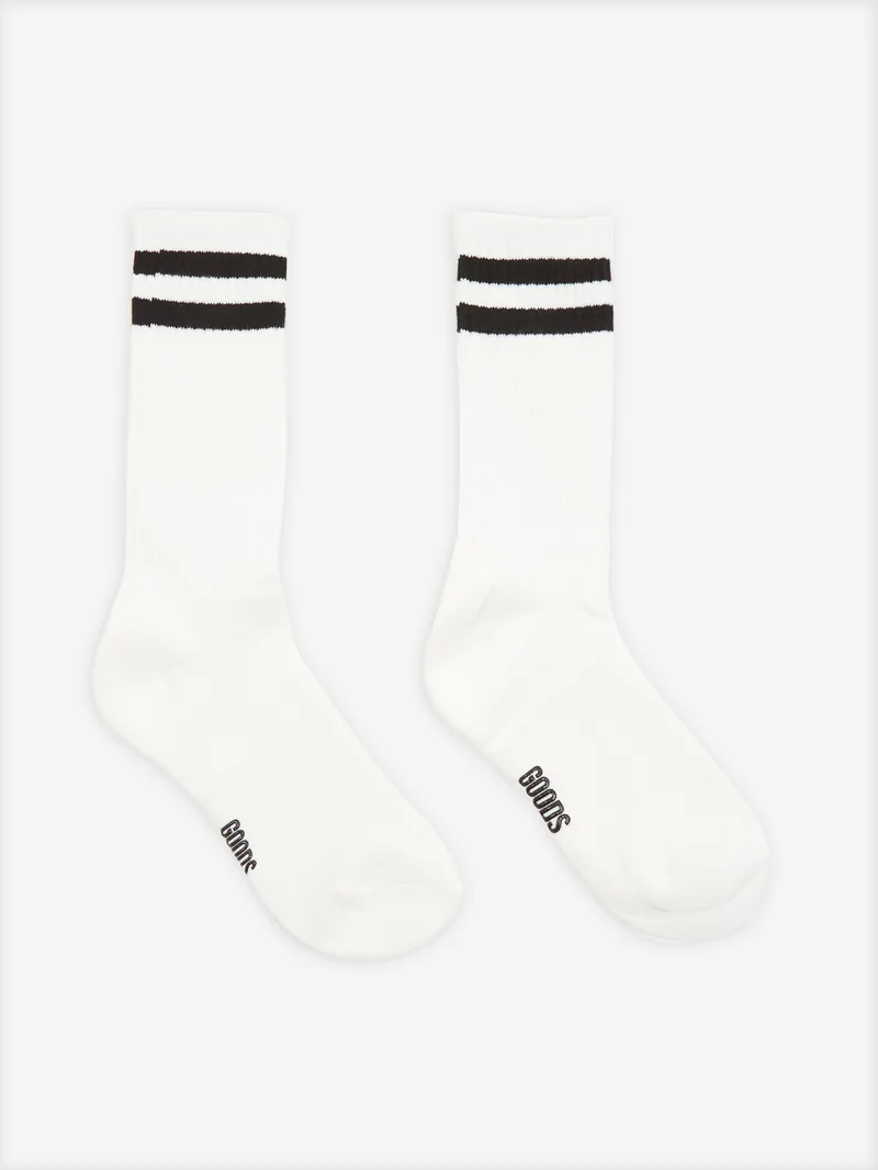 Image of Goodhood Worldwide Classic OG Stripe Sock - White/Black