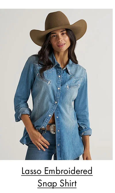 Lasso Embroidered Snap Shirt