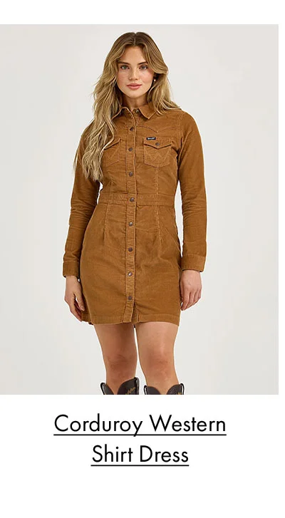 Corduroy Western Shirt Dress