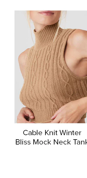 CABLE KNIT WINTER BLISS MOCK NECK TANK