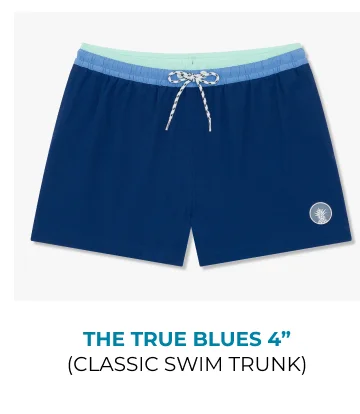 Classic Swim Trunk: The Ture Blues 4"