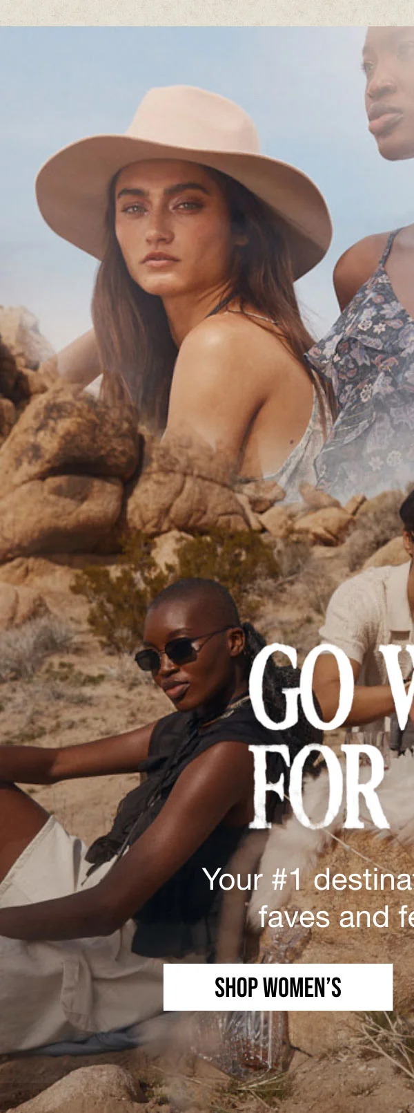 GO WEST | FOR FEST | Your #1 destination for western | faves and festival gear. | SHOP WOMEN'S